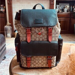 Signature Leather & Canvas Backpack by COACH